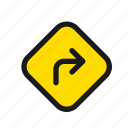traffic, sign, turn, right, direction, arrow, navigation