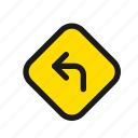 turn, left, direction, arrow, navigation, street, sign