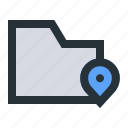 document, folder, location, map, navigation, office, pin