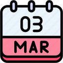 calendar, march, three, 3, date, monthly, time, month, schedule