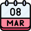 calendar, march, eight, date, monthly, time, and, month, schedule 
