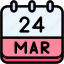 calendar, march, twenty, four, date, monthly, time, month, schedule 