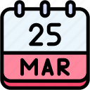 calendar, march, twenty, five, date, monthly, time, month, schedule