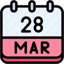 calendar, march, twenty, eight, date, monthly, time, month, schedule