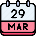calendar, march, twenty, nine, date, monthly, time, month, schedule