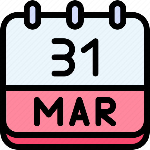Calendar, march, thirty, one, date, monthly, time icon - Download on Iconfinder