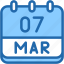 calendar, march, seven, date, monthly, time, and, month, schedule 