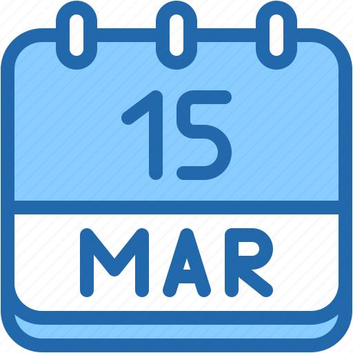 Calendar, march, fifteen, date, monthly, time, and icon - Download on Iconfinder