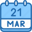 calendar, march, twenty, one, date, monthly, time, month, schedule 