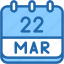 calendar, march, twenty, two, date, monthly, time, month, schedule 