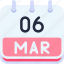calendar, march, six, date, monthly, time, and, month, schedule 