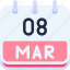 calendar, march, eight, date, monthly, time, and, month, schedule 