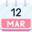 calendar, march, twelve, date, monthly, time, and, month, schedule 