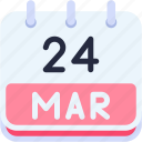 calendar, march, twenty, four, date, monthly, time, and, month, schedule