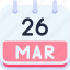 calendar, march, twenty, six, date, monthly, time, month, schedule 