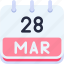 calendar, march, twenty, eight, date, monthly, time, month, schedule 