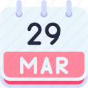 calendar, march, twenty, nine, date, monthly, time, month, schedule