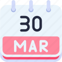 calendar, march, thirty, date, monthly, time, and, month, schedule