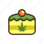 cake, marijuana, space 