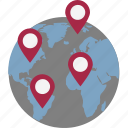 global location, globe with pin, location pin, location with globe, map pin, navigation, worldwide location