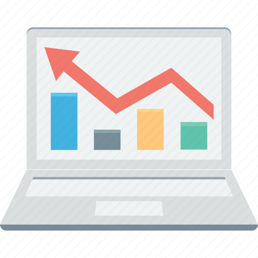 Business graph, graph, laptop, online graph, statistics icon - Download on Iconfinder