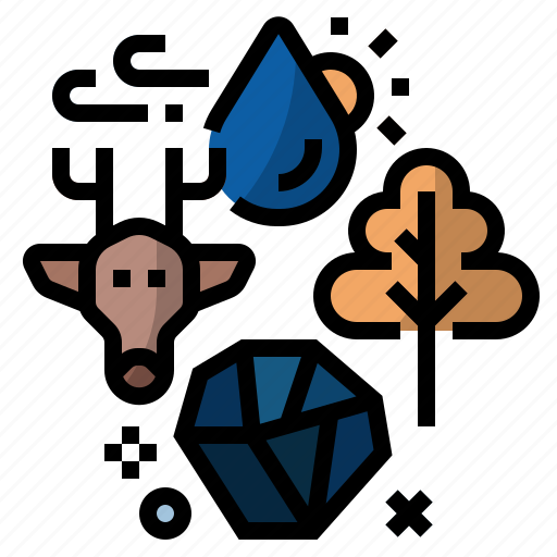 Mineral, sun, tree, water, market economy, natural resources, wild animal icon - Download on Iconfinder