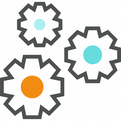 Cogwheel, engineering, gear, mechanism, process, production, teamwork icon - Download on Iconfinder