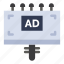 ad, advertising, board, signboard 