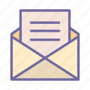 envelope, message, open, email, document, mail