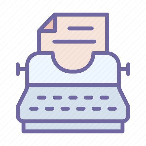 Typewriter, paper, keyboard, writer, typescript icon - Download on Iconfinder