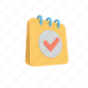 notebook, notepad, paper, document, file, 3d icon