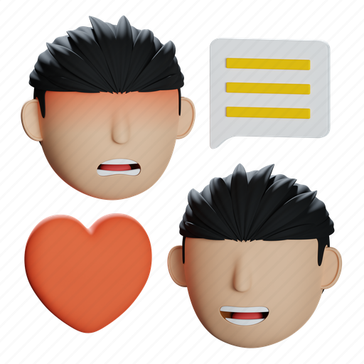 Feedback, comment, love, like, marketing 3D illustration - Download on Iconfinder
