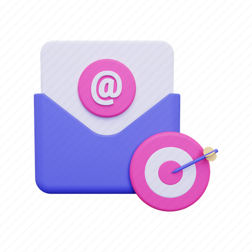Email marketing, marketing, target, promotion, strategy, business 3D illustration - Download on Iconfinder