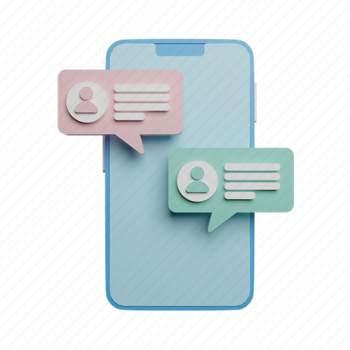Phone, chatting, front, smartphone, mobile, communication 3D illustration - Download on Iconfinder