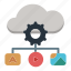 cloud, data, gallery, gear, marketing icon, picture, video 