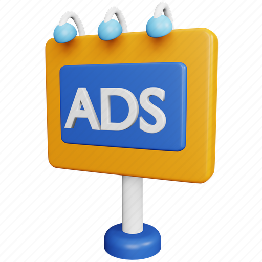 Billboard, marketing, advertisement, ads, promotion, banner 3D illustration - Download on Iconfinder