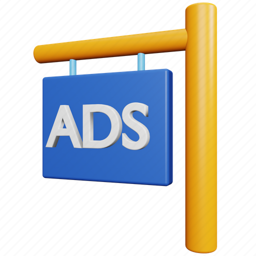 Billboard, marketing, advertisement, advertise, ads board, signboard 3D illustration - Download on Iconfinder