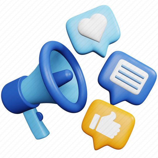 Megaphone, marketing, advertisement, announcement, notification promotion 3D illustration - Download on Iconfinder