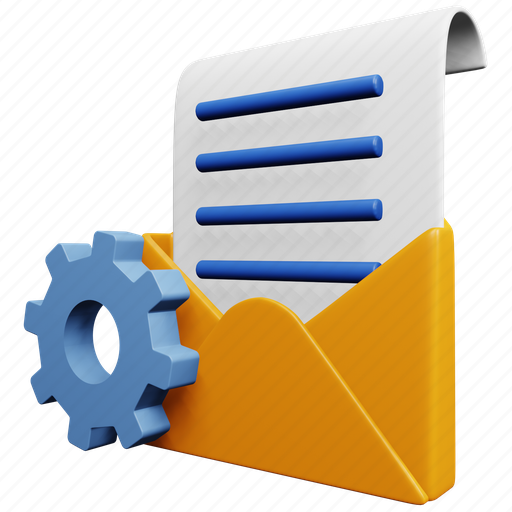 Setting, marketing, email, message, communication, letter 3D illustration - Download on Iconfinder