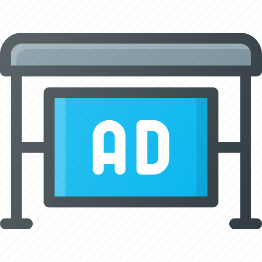 Ad, advertising, bus, marketing, stop, street icon - Download on Iconfinder
