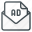 ad, advertising, email, letter, mail, marketing 