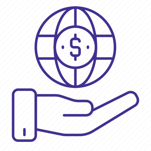 Business, dollar, earth, finance, hand, money, world icon - Download on Iconfinder