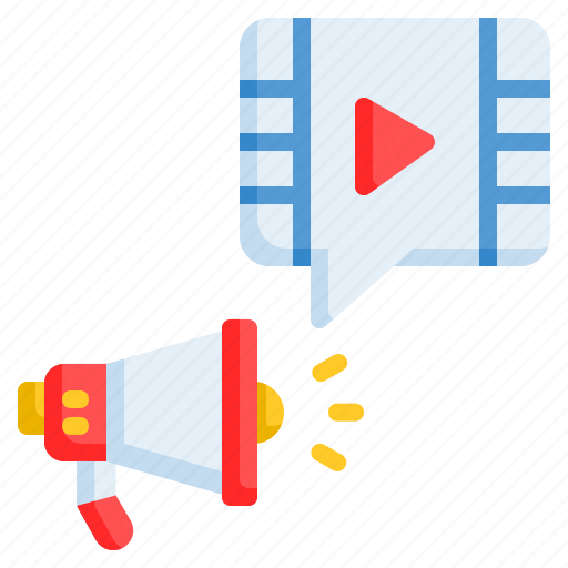 Marketing, megaphone, video marketing, video streaming icon - Download on Iconfinder
