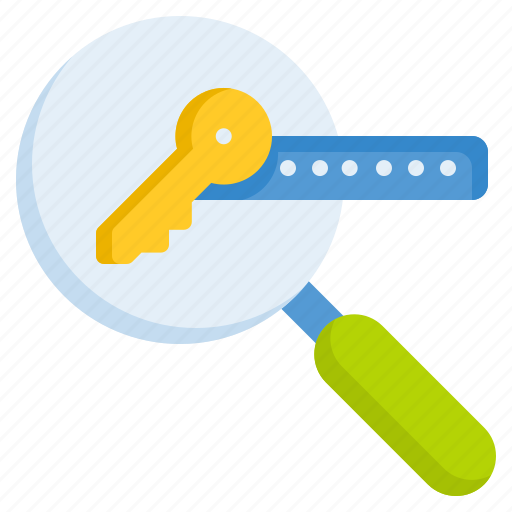 Key, magnifier, optimization, search keyword icon - Download on Iconfinder