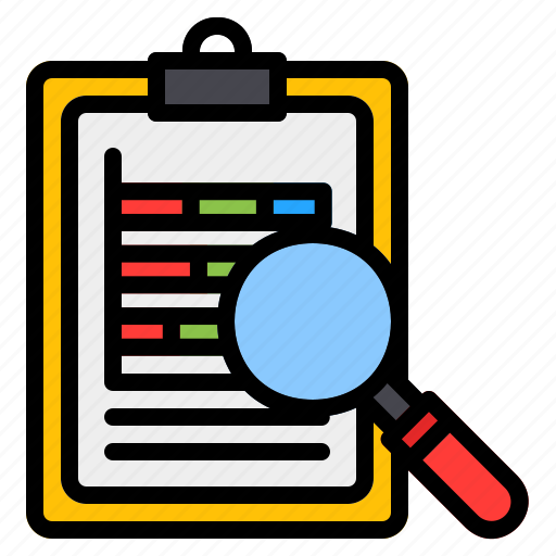 Report, graph, chart, statistics, bar, magnifying glass, data icon - Download on Iconfinder