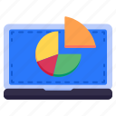 analytics, statistics, laptop, pie chart, business