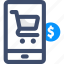 ecommerce, mobile, money, shopping cart 