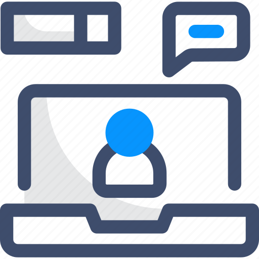 Assistance, chat, laptop, video conference icon - Download on Iconfinder