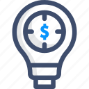 bulb, goal, idea, objective