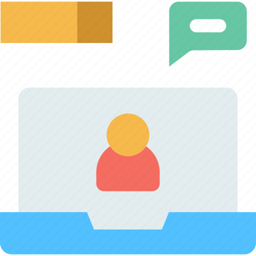 Assistance, chat, laptop, video conference icon - Download on Iconfinder